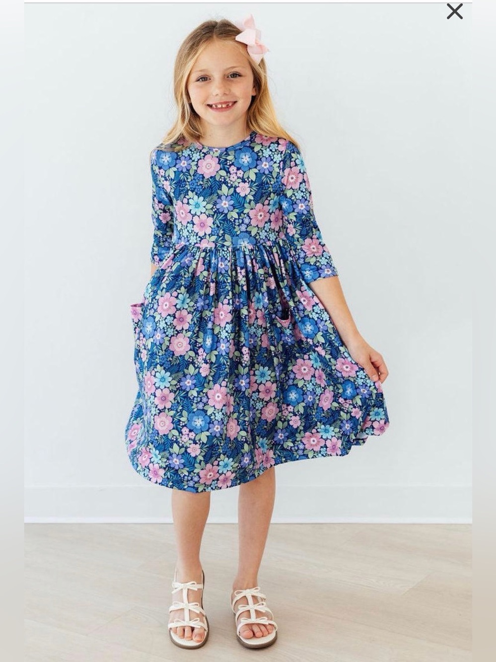 Mila and Rose WHIMSY 3/4 SLEEVE POCKET TWIRL DRESS NWOT